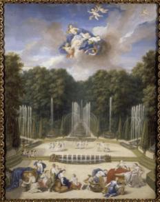 Jean II Cotelle, Le théâtre d'eau, 1688-1693, huile sur toile, conservé au château de Versailles et exposé au Grand Trianon. Crédits : Domaine public